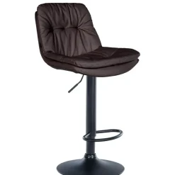 CLP Barkruk Laurel zwart Frame - Kunstleer - bruin