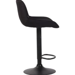 CLP Barkruk Lentini zwart Frame - Stof - zwart