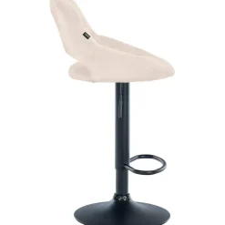 Barkrukken-CLP Barkruk Milet zwart Frame - Stof - creme