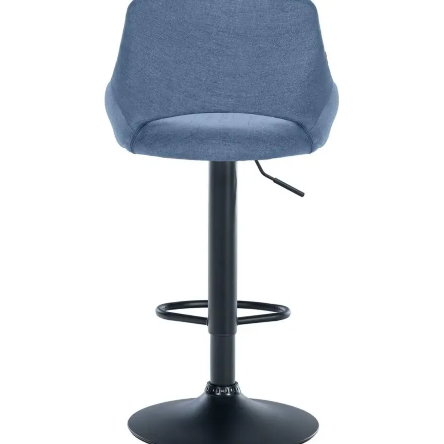 CLP Barkruk Milet zwart Frame - Stof - blauw