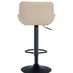 CLP Barkruk Minosa zwart Frame - Kunstleer - creme