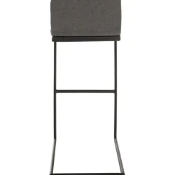 CLP Barkruk Newport zwart Frame - Stof - donkergrijs