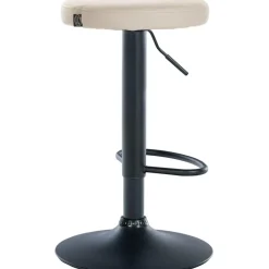 CLP Barkruk Ponte zwart Frame - Kunstleer - creme