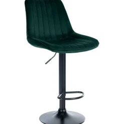 Barkrukken-CLP Barkruk Toni zwart Frame - Fluweel - groen