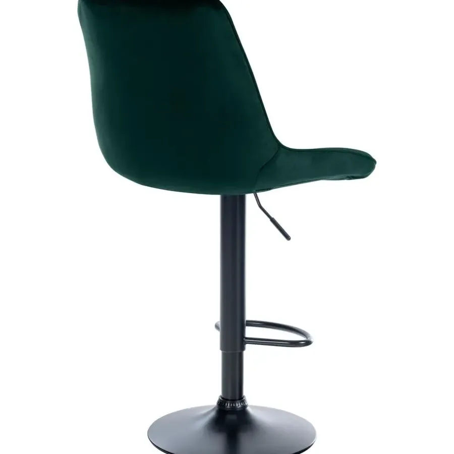 Barkrukken-CLP Barkruk Toni zwart Frame - Fluweel - groen
