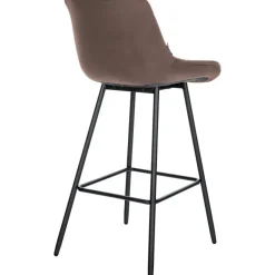 CLP Barkruk Weston zwart Frame - Fluweel - bruin