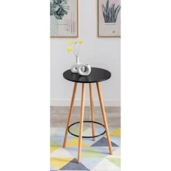 CLP Bartafel Mijas natura (ronde) Frame - Hout - zwart