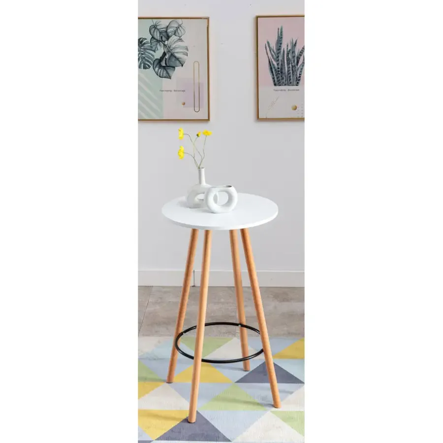 Bartafels-CLP Bartafel Mijas natura (ronde) Frame - Hout - wit