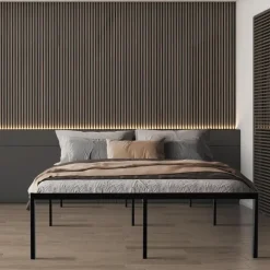 2-Persoons Bedden-CLP Bed Hamlin 41x200x200 cm - zwart