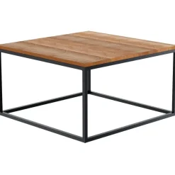 CLP Bijzettafel Manteo mat zwart Frame - Hout - eik