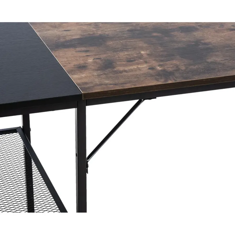CLP Bureau Oviedo 76x120x60 cm - zwart/bruin