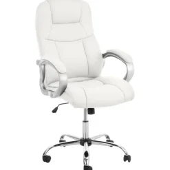 Bureaustoelen|Bureaustoelen-CLP Bureaustoel Apoll XL chroom Frame - Kunstleer - wit