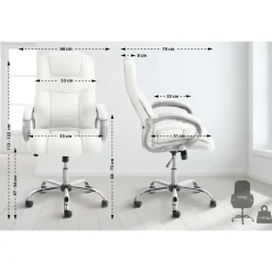 Bureaustoelen|Bureaustoelen-CLP Bureaustoel Apoll XL chroom Frame - Kunstleer - wit