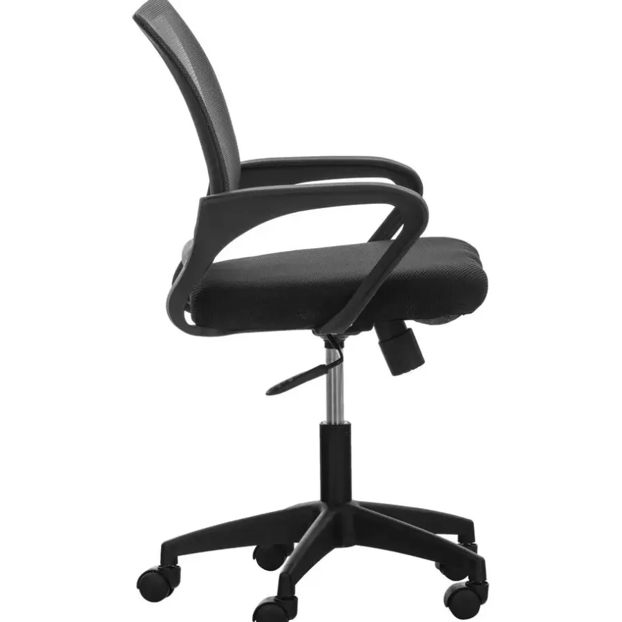 Bureaustoelen|Bureaustoelen-CLP Bureaustoel Auburn zwart Frame - Microfiber - zwart