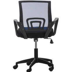 Bureaustoelen|Bureaustoelen-CLP Bureaustoel Auburn zwart Frame - Microfiber - blauw