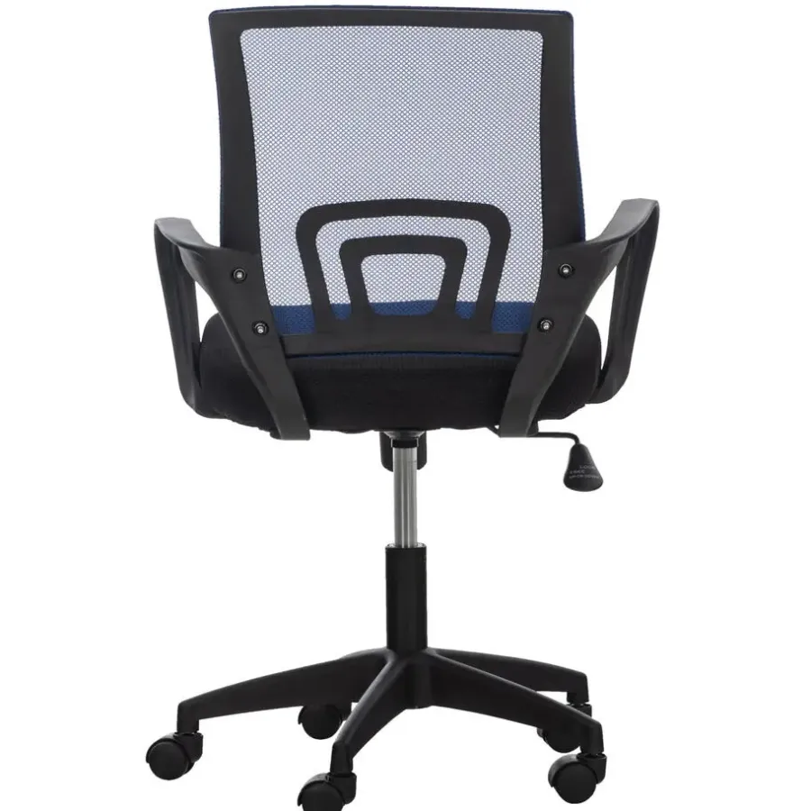 Bureaustoelen|Bureaustoelen-CLP Bureaustoel Auburn zwart Frame - Microfiber - blauw