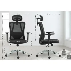 Bureaustoelen|Bureaustoelen-CLP Bureaustoel Bryden chroom Frame - Kunststof - zwart