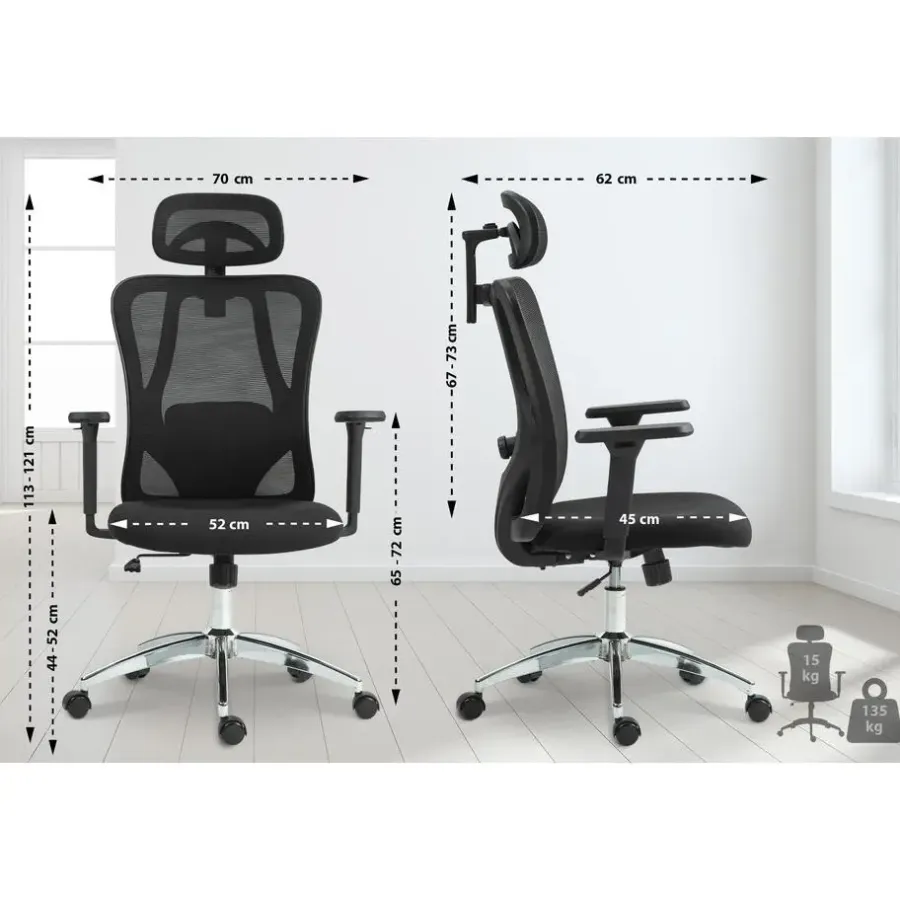 Bureaustoelen|Bureaustoelen-CLP Bureaustoel Bryden chroom Frame - Kunststof - zwart