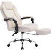 CLP Bureaustoel Castle chroom Frame - Kunstleer - creme