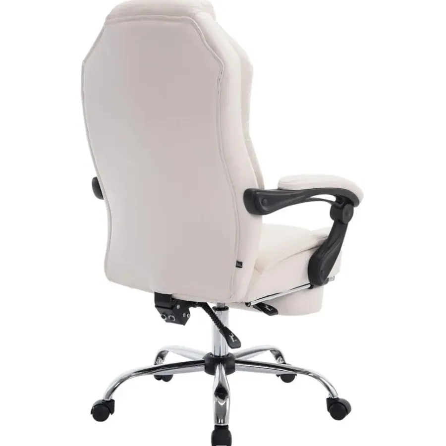 CLP Bureaustoel Castle chroom Frame - Kunstleer - creme