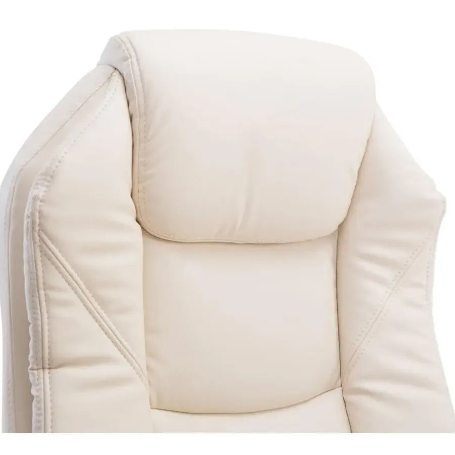 CLP Bureaustoel Castle chroom Frame - Kunstleer - creme