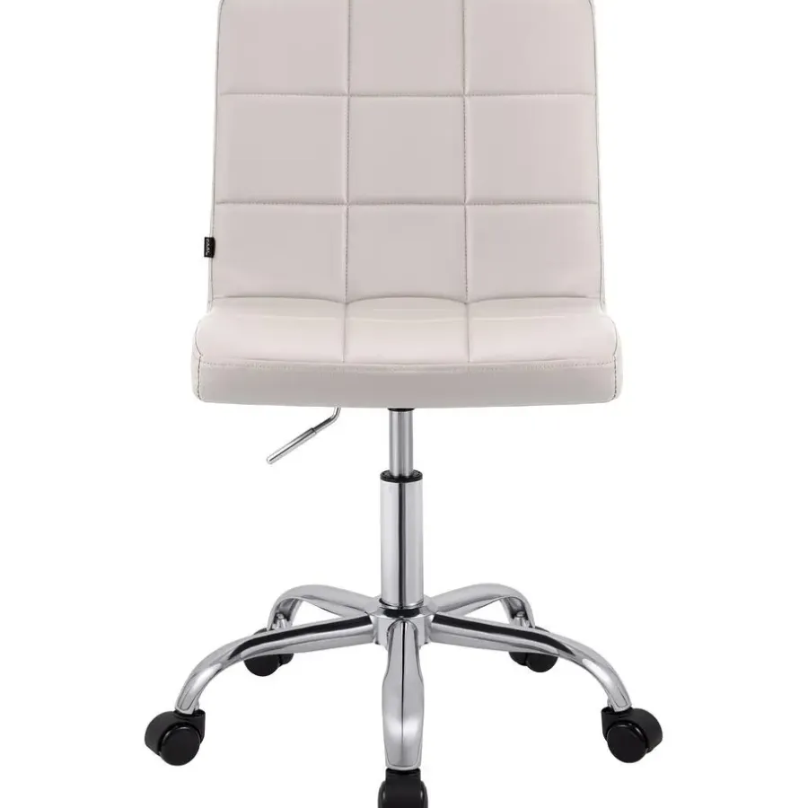 Bureaustoelen|Bureaustoelen-CLP Bureaustoel Darfield Kunstleer - wit