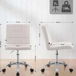 Bureaustoelen|Bureaustoelen-CLP Bureaustoel Darfield Kunstleer - wit