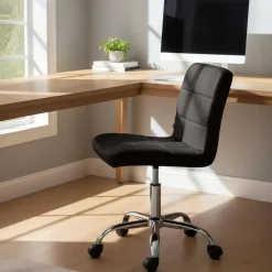 Bureaustoelen|Bureaustoelen-CLP Bureaustoel Darfield Kunstleer - bruin