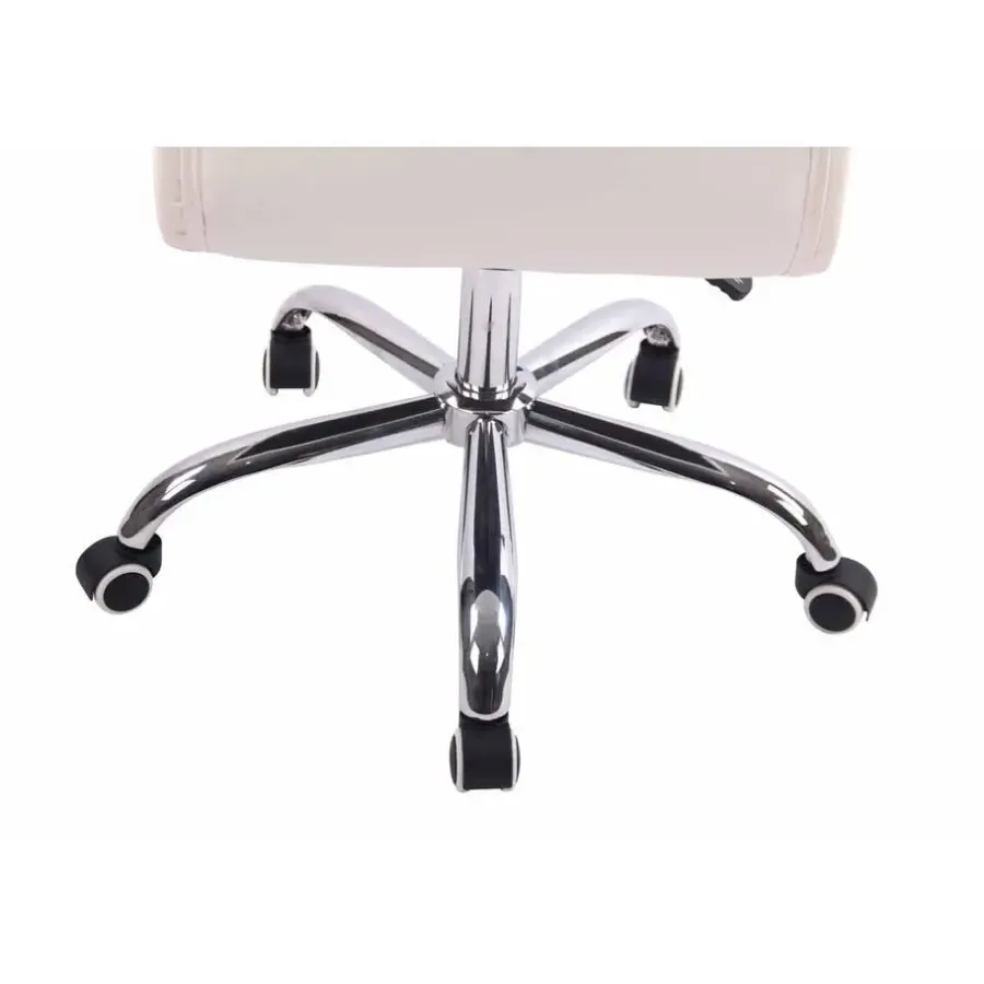 CLP Bureaustoel Deli chroom Frame - Kunstleer - wit
