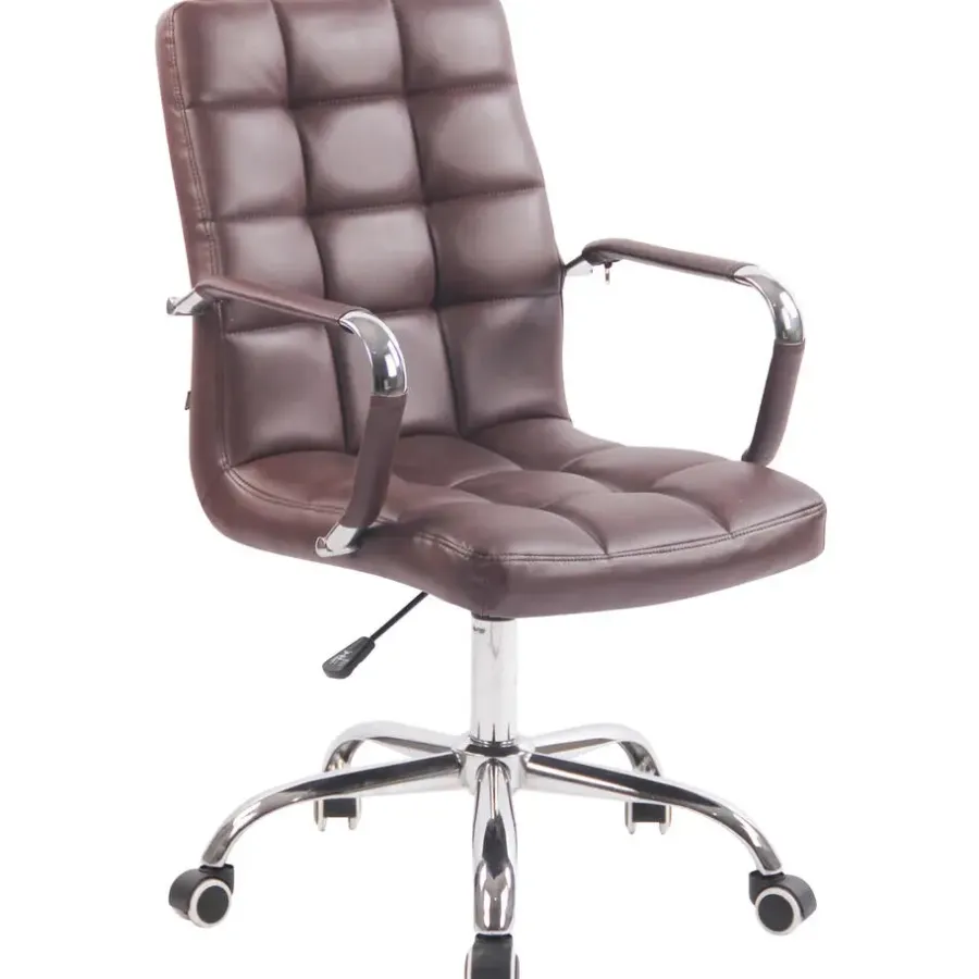 CLP Bureaustoel Deli chroom Frame - Kunstleer - bordeauxrood