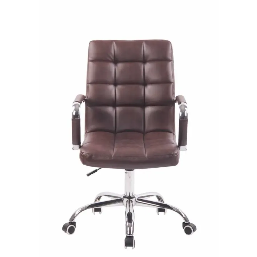 CLP Bureaustoel Deli chroom Frame - Kunstleer - bordeauxrood