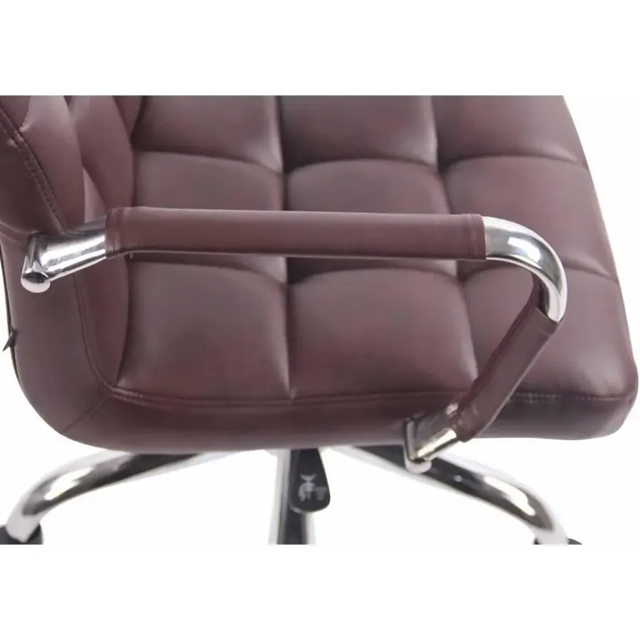 CLP Bureaustoel Deli chroom Frame - Kunstleer - bordeauxrood