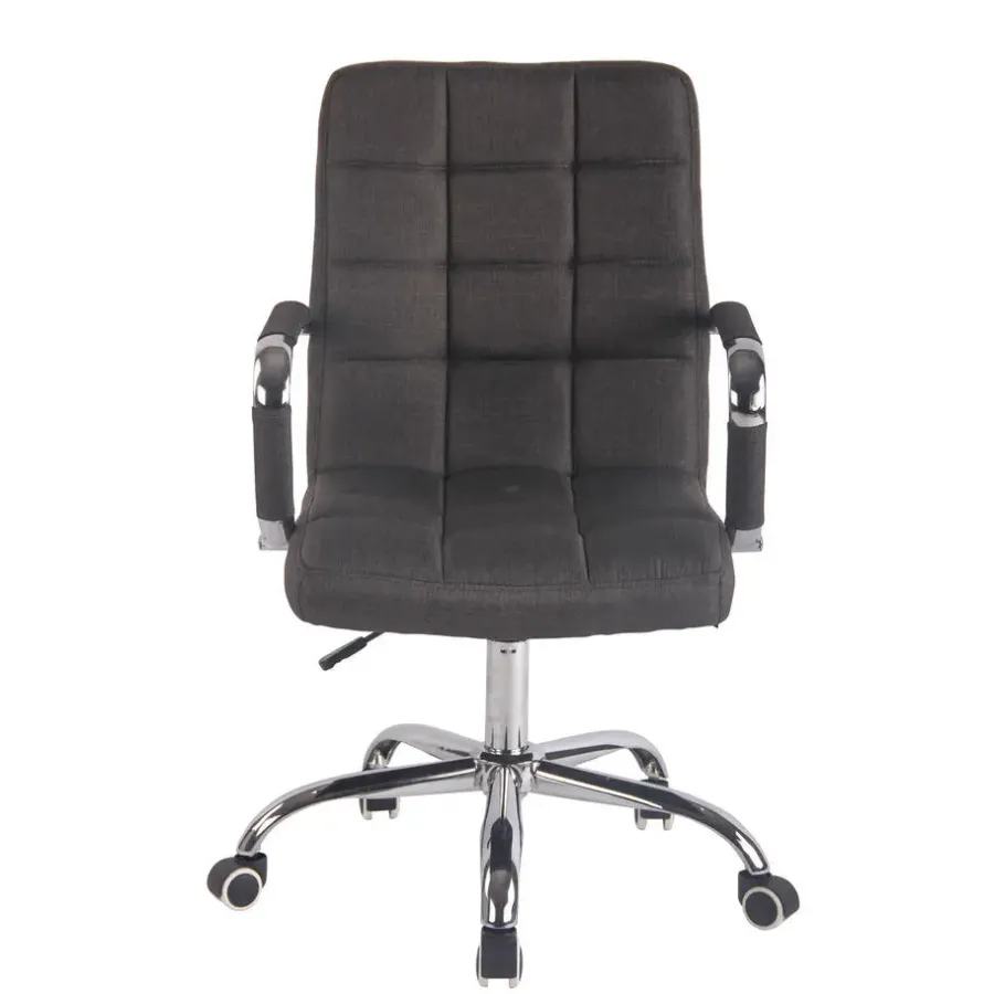 Bureaustoelen|Bureaustoelen-CLP Bureaustoel Deli chroom Frame - Stof - donkergrijs