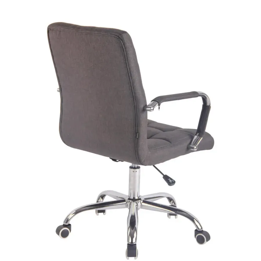 Bureaustoelen|Bureaustoelen-CLP Bureaustoel Deli chroom Frame - Stof - donkergrijs