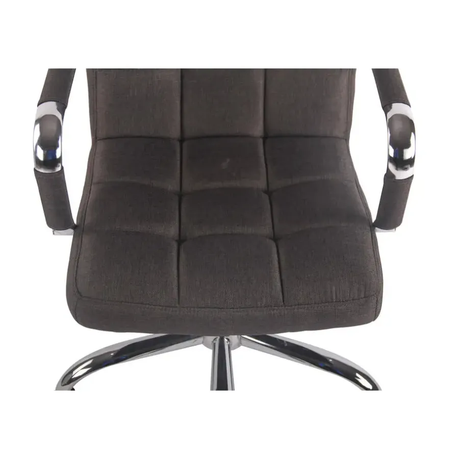 Bureaustoelen|Bureaustoelen-CLP Bureaustoel Deli chroom Frame - Stof - donkergrijs