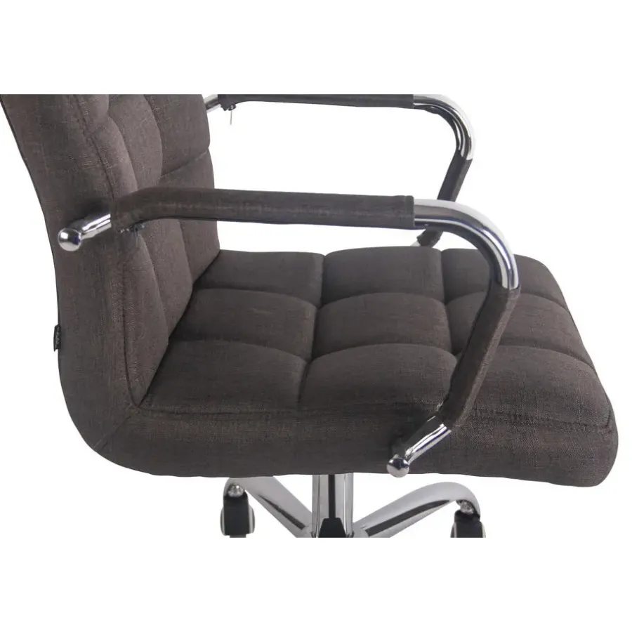 Bureaustoelen|Bureaustoelen-CLP Bureaustoel Deli chroom Frame - Stof - donkergrijs