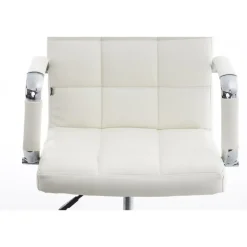 Bureaustoelen|Bureaustoelen-CLP Bureaustoel Deli V2 chroom Frame - Kunstleer - wit