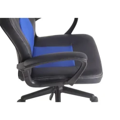 CLP Bureaustoel Elbing zwart Frame - Kunstleer - zwart/blauw