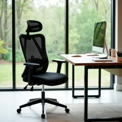 Bureaustoelen|Bureaustoelen-CLP Bureaustoel Elisha zwart Frame - Stof - zwart