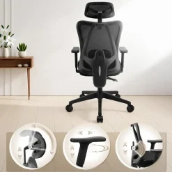 Bureaustoelen|Bureaustoelen-CLP Bureaustoel Elisha zwart Frame - Stof - zwart