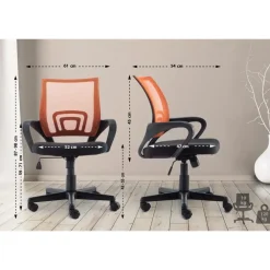 Bureaustoelen|Bureaustoelen-CLP Bureaustoel Genius zwart Frame - Kunstleer - oranje