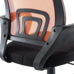 Bureaustoelen|Bureaustoelen-CLP Bureaustoel Genius zwart Frame - Kunstleer - oranje