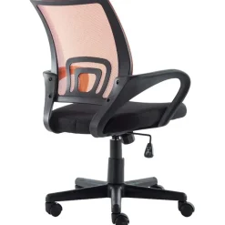 Bureaustoelen|Bureaustoelen-CLP Bureaustoel Genius zwart Frame - Kunstleer - oranje