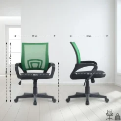 Bureaustoelen|Bureaustoelen-CLP Bureaustoel Genius zwart Frame - Kunstleer - groen