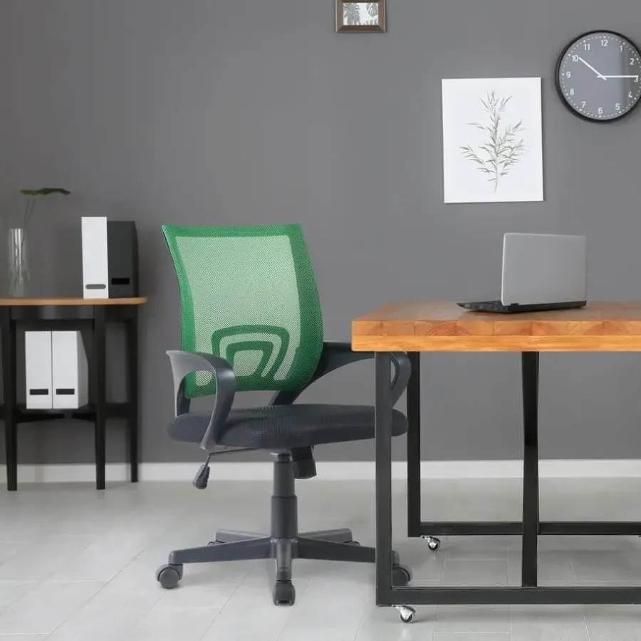 Bureaustoelen|Bureaustoelen-CLP Bureaustoel Genius zwart Frame - Kunstleer - groen
