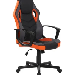 CLP Bureaustoel Glendale zwart Frame - Stof - zwart/oranje