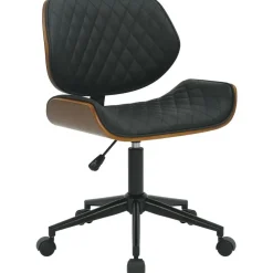 Bureaustoelen|Bureaustoelen-CLP Bureaustoel Harvest zwart Frame - Kunstleer (PVC) - walnoot/zwart