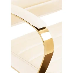 Bureaustoelen|Bureaustoelen-CLP Bureaustoel Havanna goud Frame - Kunstleer - creme