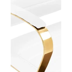 Bureaustoelen|Bureaustoelen-CLP Bureaustoel Havanna goud Frame - Kunstleer - wit
