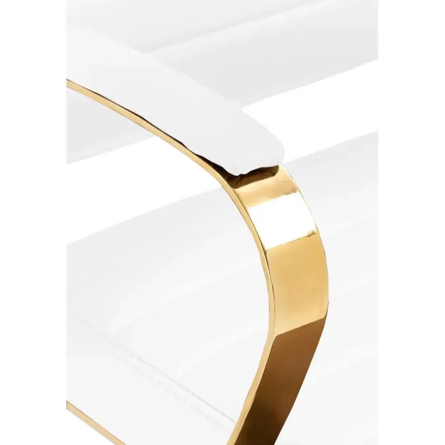 Bureaustoelen|Bureaustoelen-CLP Bureaustoel Havanna goud Frame - Kunstleer - wit